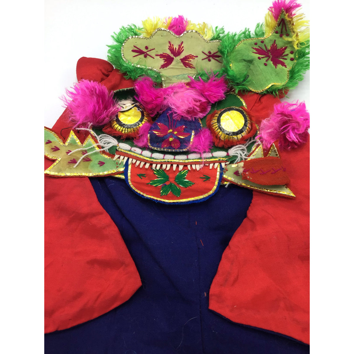 Traditional Chinese Children&#39;s Tiger Hat with Green Ears - Rita Okrent Collection (AA011)