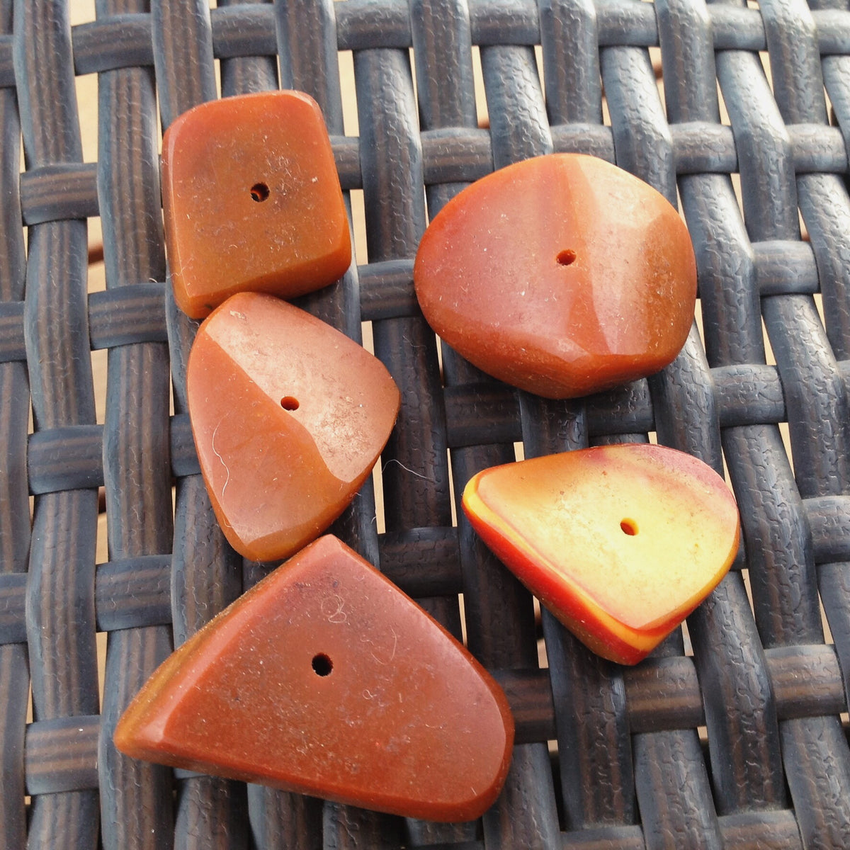 Large Faux Amber Chunks, Set of 5, Morocco - Rita Okrent Collection (NP026)