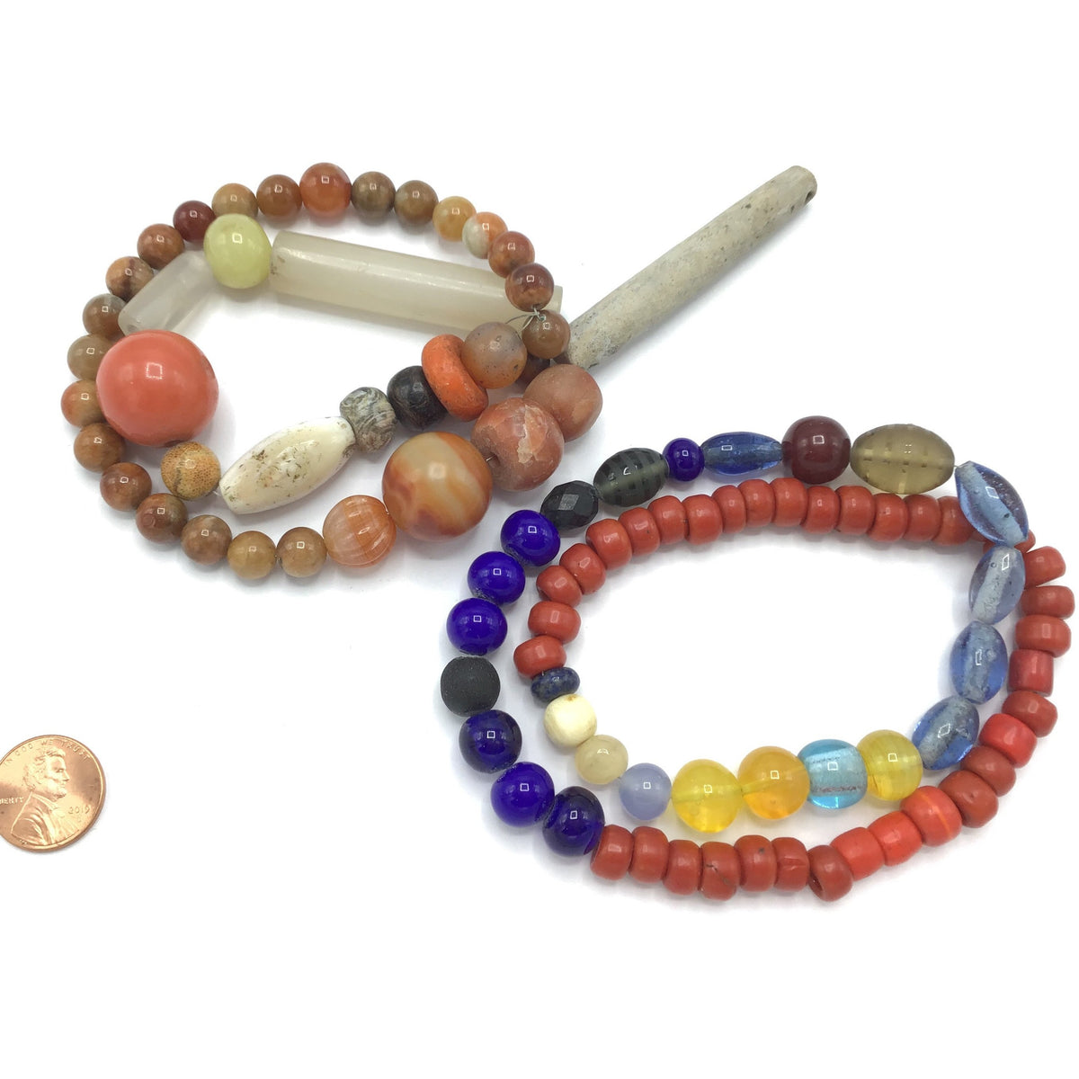 Lot of Two Mixed Vintage Bead Strands - Rita Okrent Collection (ANT356)