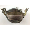 Copper and Brass Sabbath Lamp and Chain, with Hebrew Engraving - J072