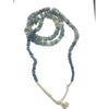Mixed Graduated Teal Blue Faded Excavated Ancient Glass Medium Sized Nila Beads, Mali - AT0629