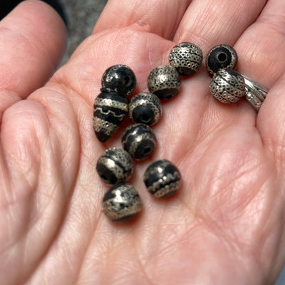 Mauritanian Prayer Beads with Fine Silverwork -  Rita Okrent Collection (NP140)