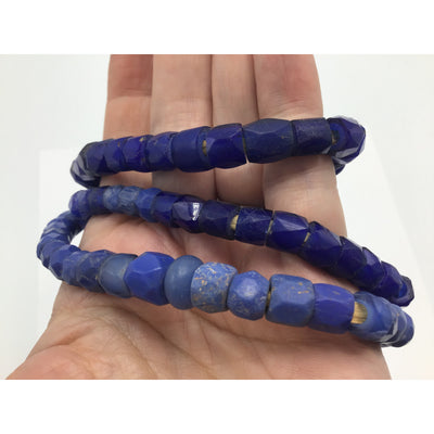 Faceted Antique Mixed Russian Blue Beads from the African Trade - Rita Okrent Collection (AT1477)