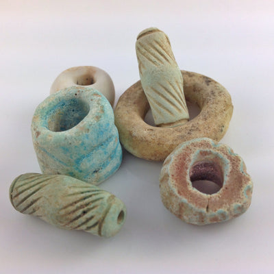 Large Faience Beads, Group of 6, Egypt - ANT406