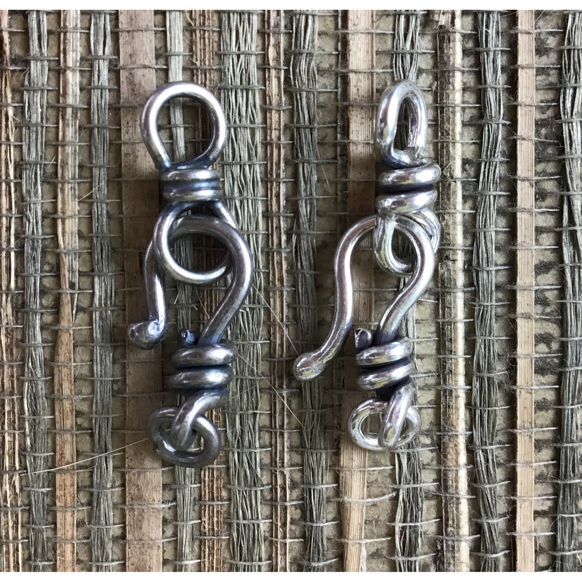 Small 18mm Sterling Silver Hook-and-Eye Clasp, Handmade, Rita&#39;s Design, Half-Dozen - CLASPS010