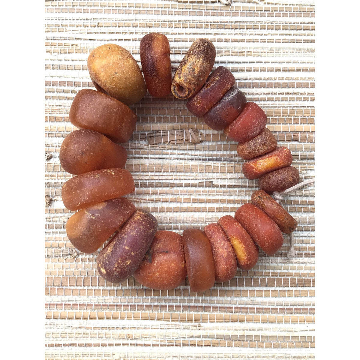 Strand of 20 Antique Baltic Amber Beads from Mauritania - Rita Okrent Collection (C477c)