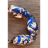 Deep Blue Large Java Glass Bicone Shaped End-of-Day Beads Hand Decorated with Venetian Chevron Bead Fragments - Rita Okrent Collection (C457)