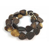 Vintage African Carved and Stained Wooden Heart Beads, with Decorative Etching, Strand - Rita Okrent Collection (ANT408)