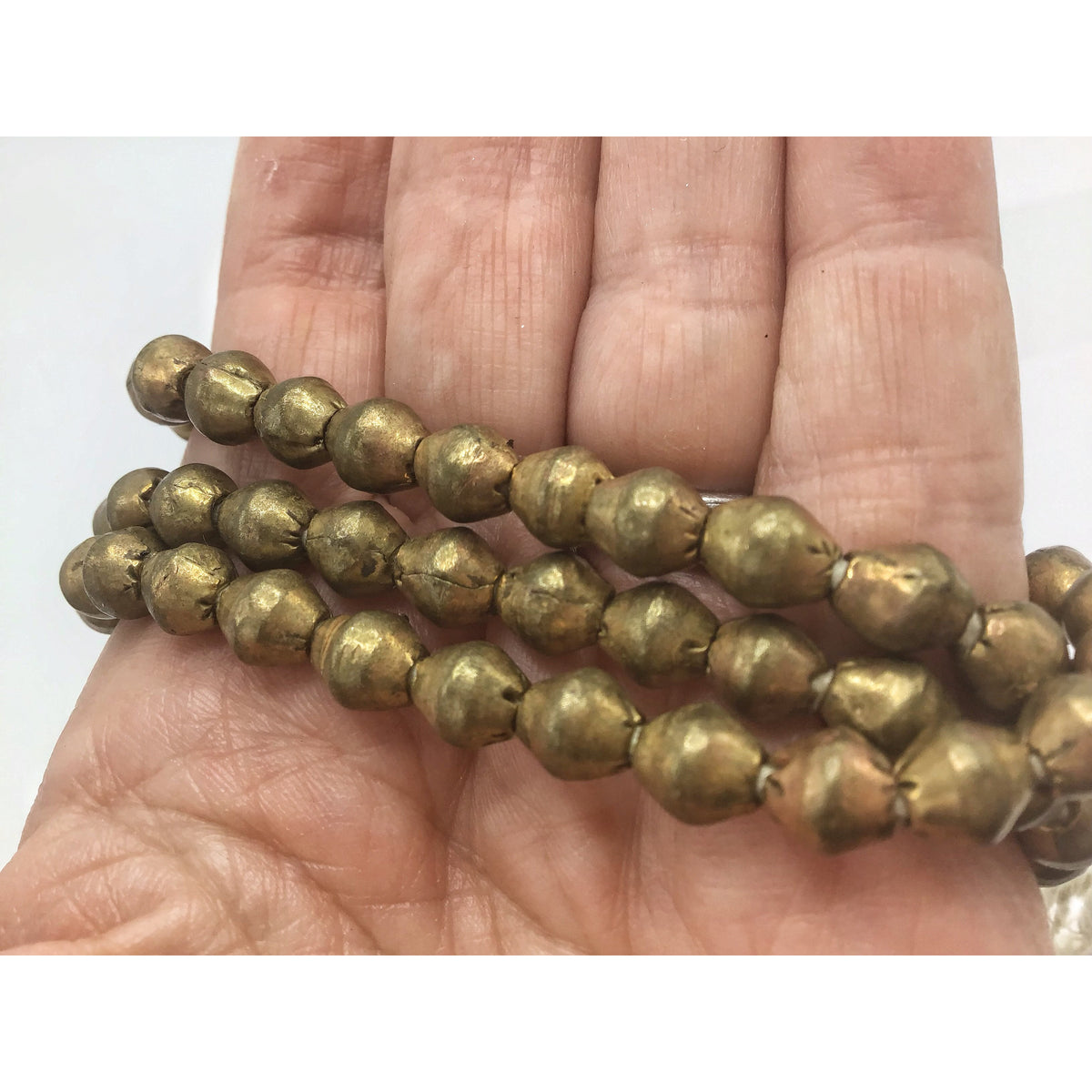 Vintage Brass Bicone Beads, Africa - Rita Okrent Collection (AT1642c)