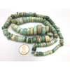 23 Inch Graduated Strand of Blue Green Ancient Amazonite Beads from Mauritania - Rita Okrent Collection (S299)