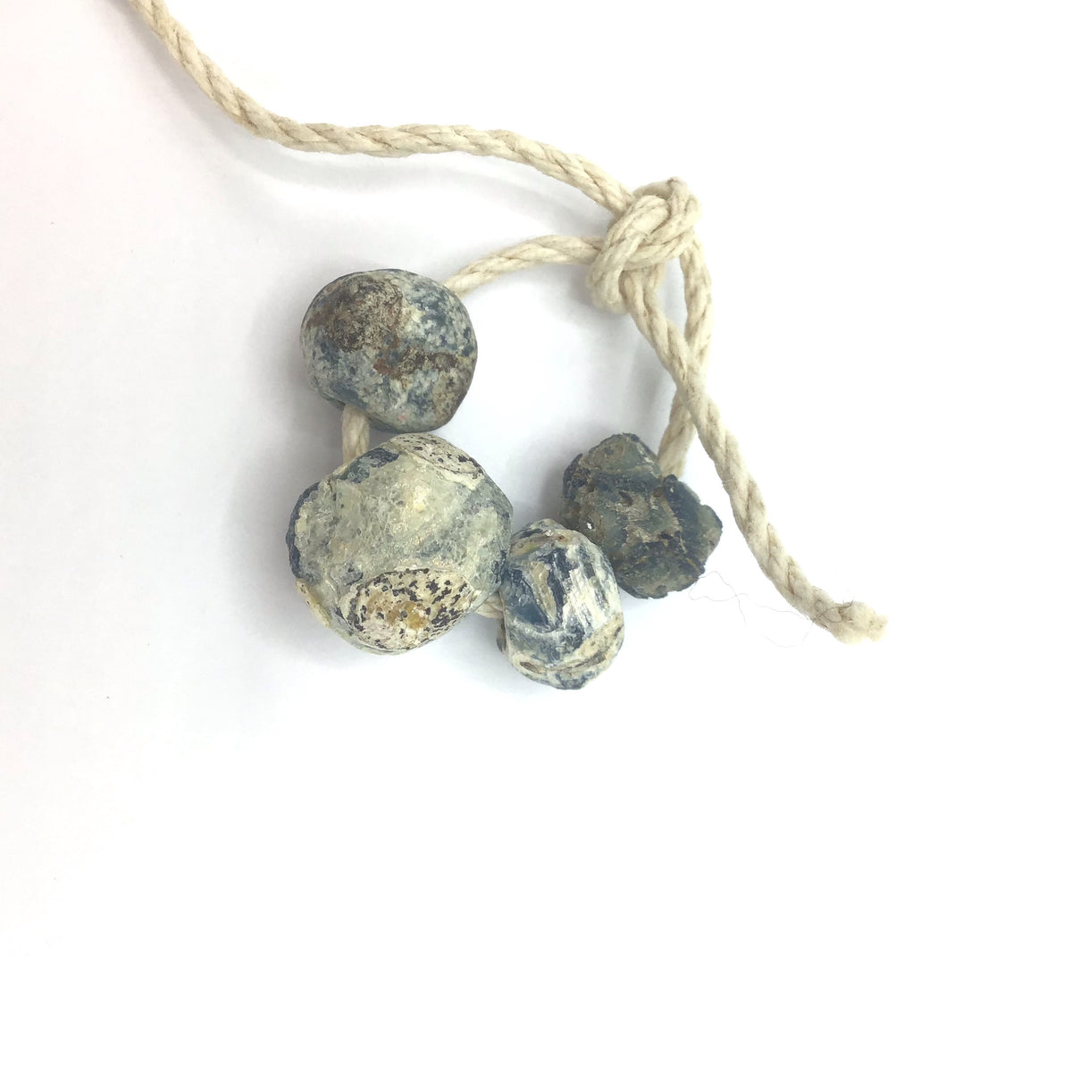 Short Strand of Mixed Size and Patina Islamic Blue Glass Eye Beads - Rita Okrent Collection (AG232)