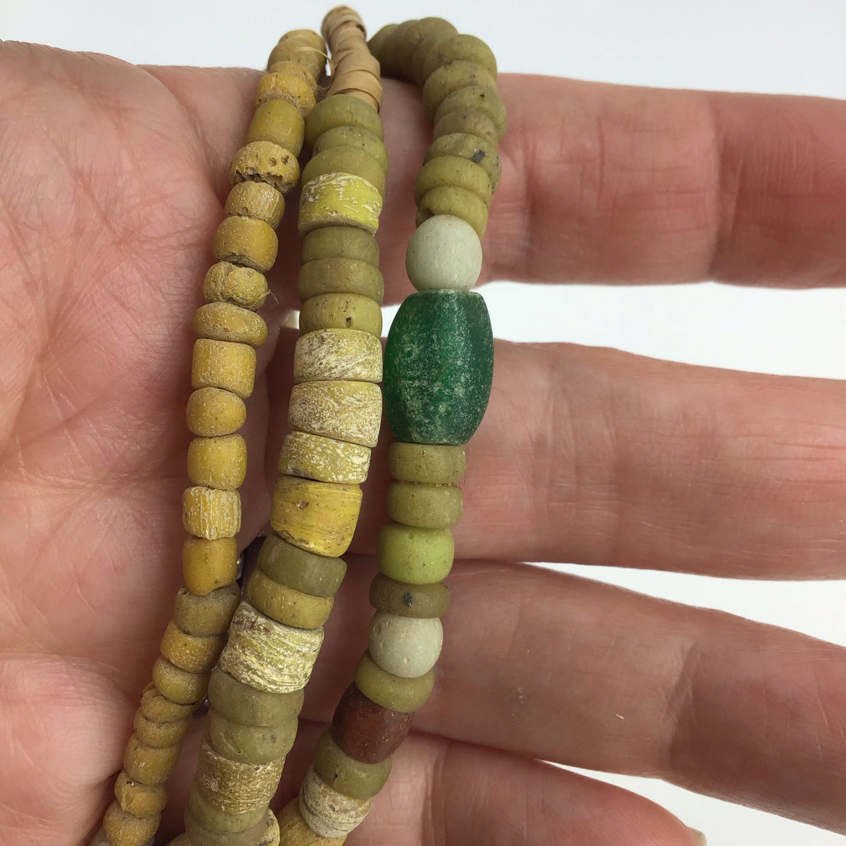 Small and Medium Mixed Yellow Ancient Glass Nila Beads, Mali - Rita Okrent Collection (AT0777)
