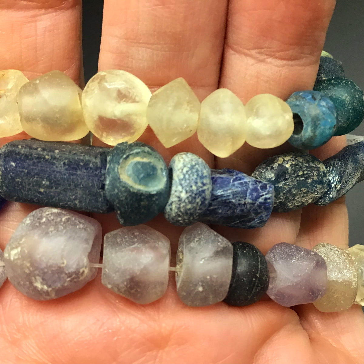 Mixed Strand Antique Islamic Glass, Dutch Glass and Other Old Glass and Crystal Beads - Rita Okrent Collection (ANT307g)