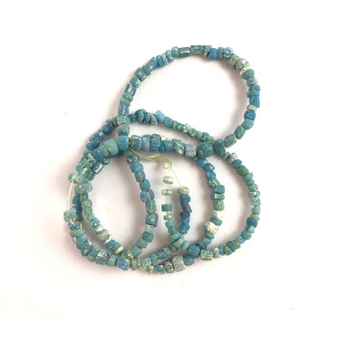 Rare Bright Blue Ancient Excavated Nila Beads, Djenne, Mali - Rita Okrent Collection (AT0617)