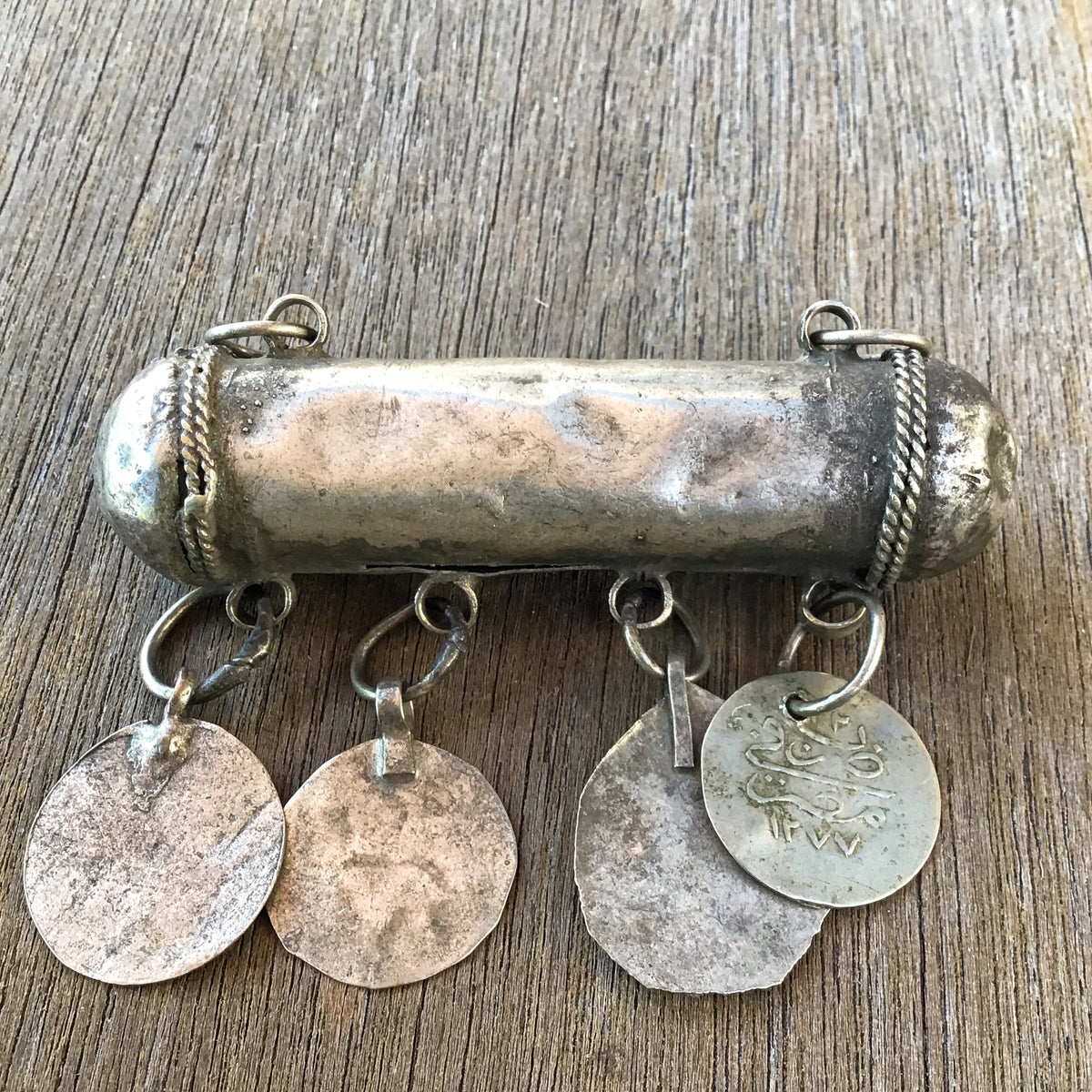 Bedouin Silver Hirz Prayer Amulet with Dangles, Jerusalem - Rita Okrent Collection (P724)