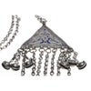 Traditional Uzbek Niello and Silver Chain Necklace Adorned with Bells - Rita Okrent Collection (C512)