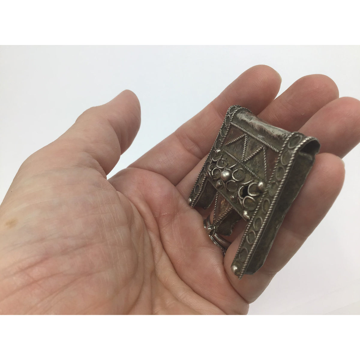 Small Silver Hirz Box Amulet, Morocco - Rita Okrent Collection (P720)