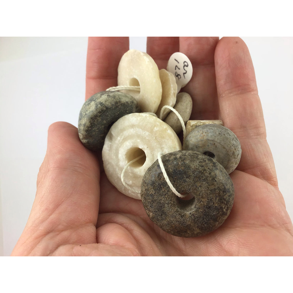 Strand of Ancient Spindle Whorls and Stone beads - Rita Okrent Collection (AN128b)