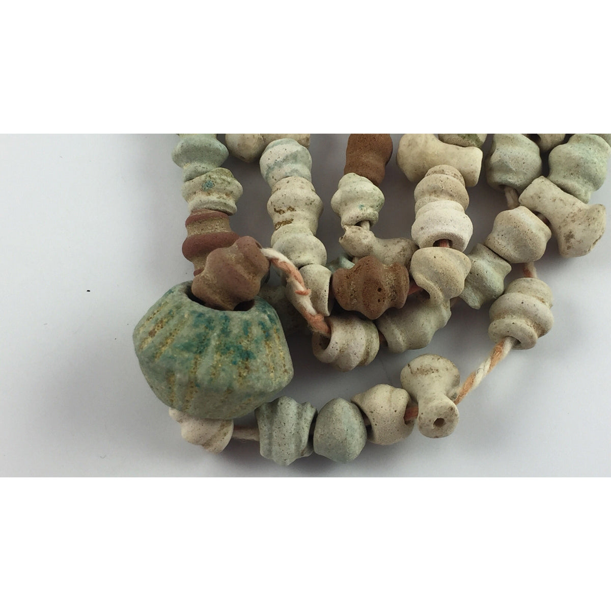 Ancient Iranian Faience Bead Strand with Large Ancient Melon Bead - Rita Okrent Collection (AN01)