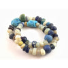 Dutch Glass Opalescent Moon Beads with Dark Blue Dutch Donuts and Large Blue Glass - Rita Okrent Collection (ANT445)