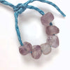 6 Small Rare Antique Purple Dutch Dogon Purple Glass Faceted Beads from Mali - Rita Okrent Collection (ANT307b)