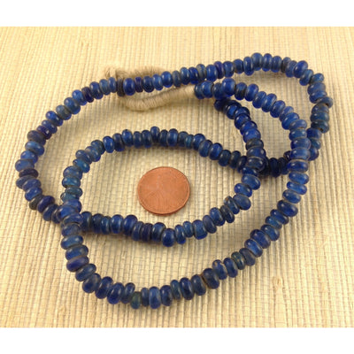 Rich Blue Antique Dutch Glass Beads, Strand - ANT400