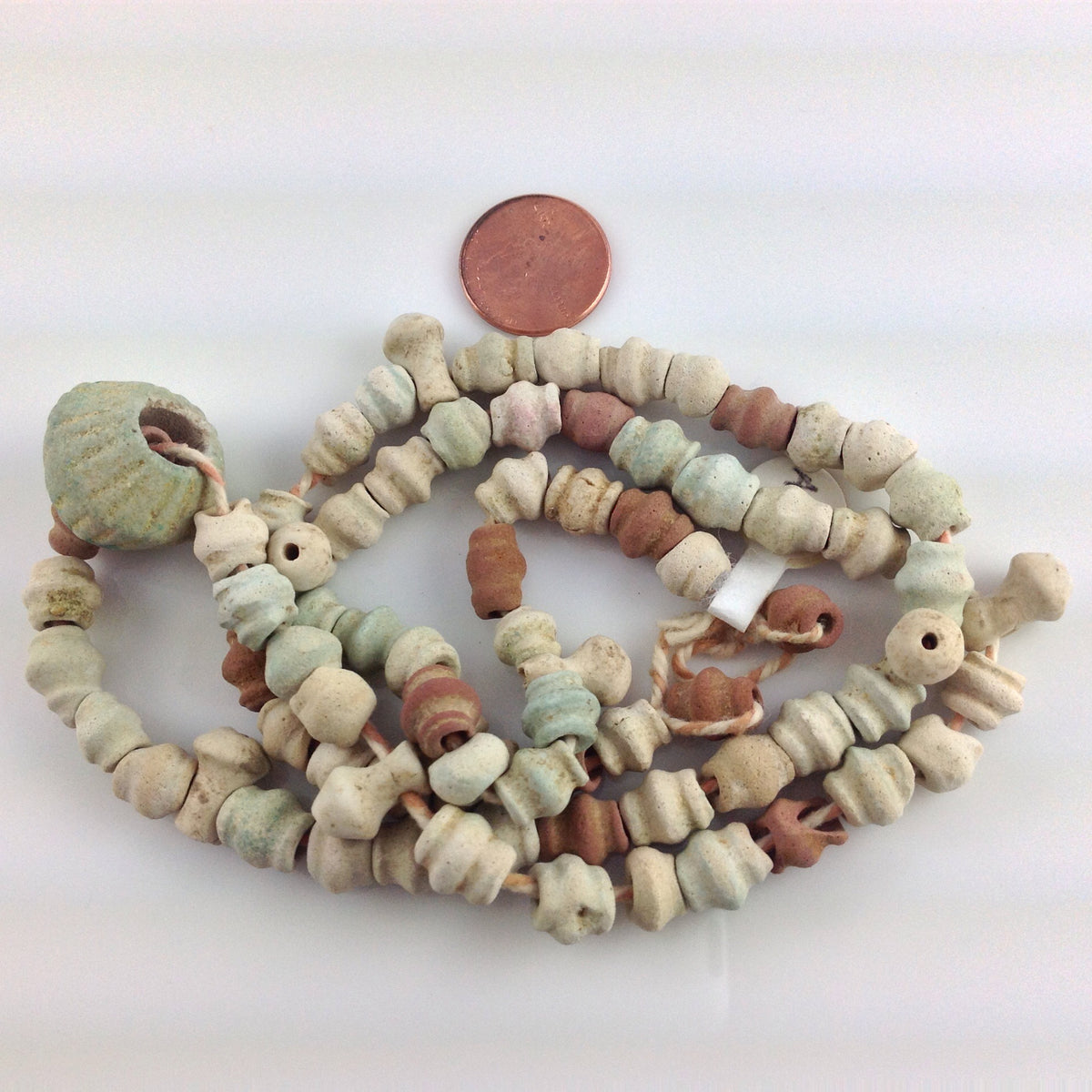 Ancient Iranian Faience Bead Strand with Large Ancient Melon Bead - Rita Okrent Collection (AN01)