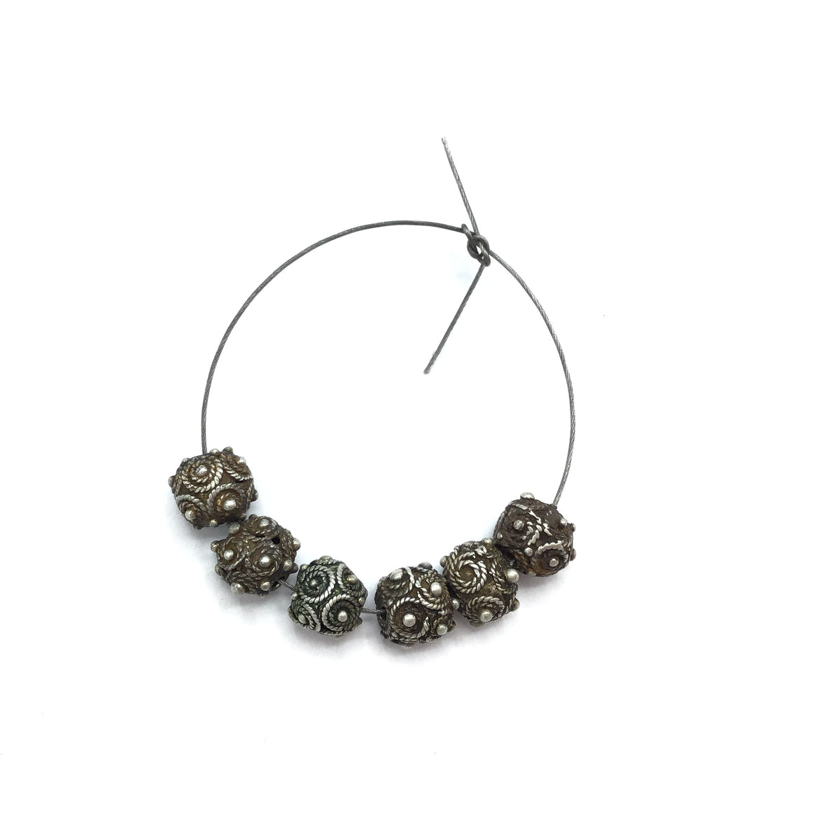 Matched Old Silver Mauritanian Beads, Group of 6 - Rita Okrent Collection (C448a)