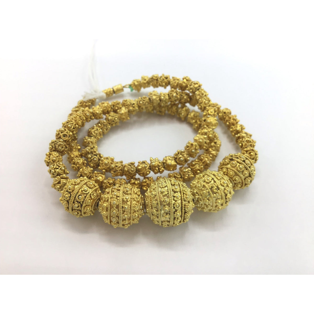 Gilt Silver Traditional Beaded Bridal Necklace from Mauritania - Rita Okrent Collection (C509b)