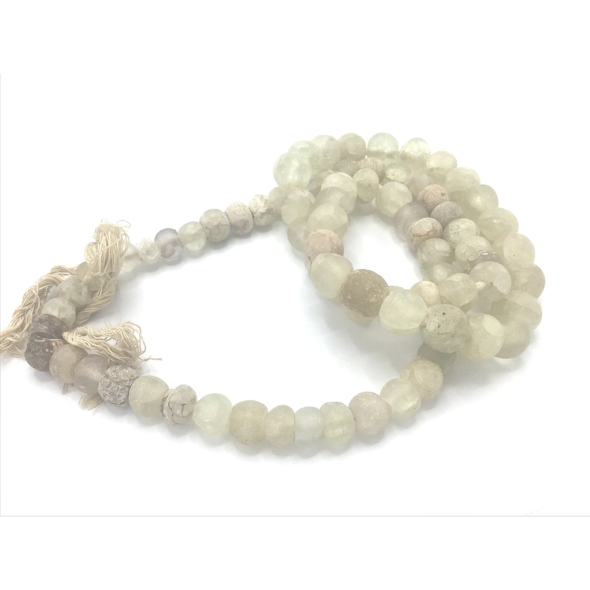 Antique Round Glass White European Trade Beads, with Character - Rita Okrent Collection (AT0879)