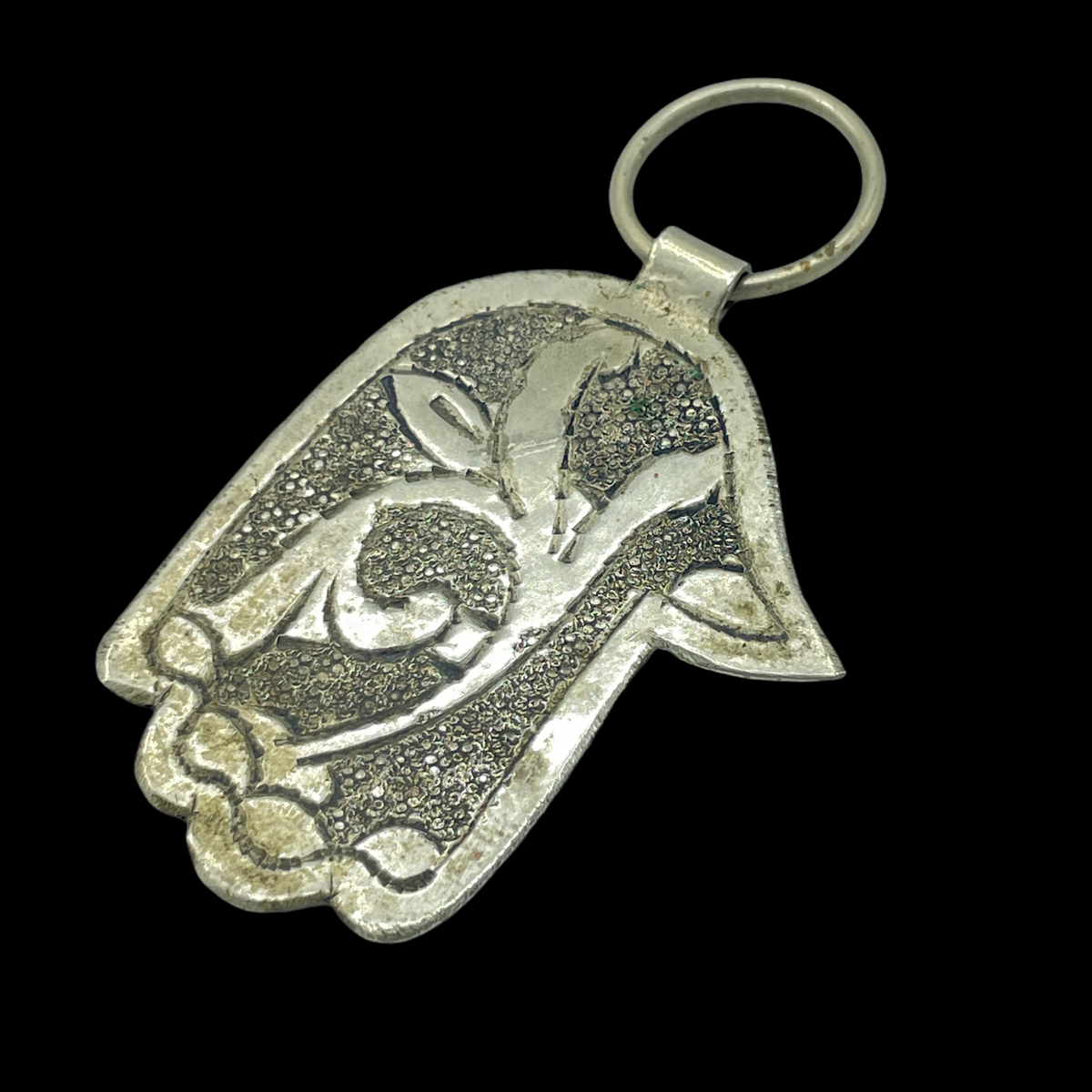 Small Berber Hamsa with Etching, Morocco - Rita Okrent Collection (P814)