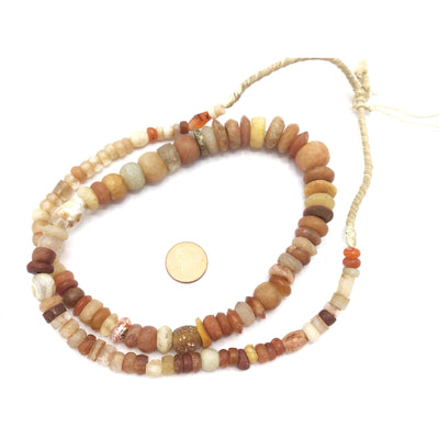 Mixed Neolithic and Ancient Carnelian, Rock Crystal and Agate Beads, Strand - Rita Okrent Collection (S414)