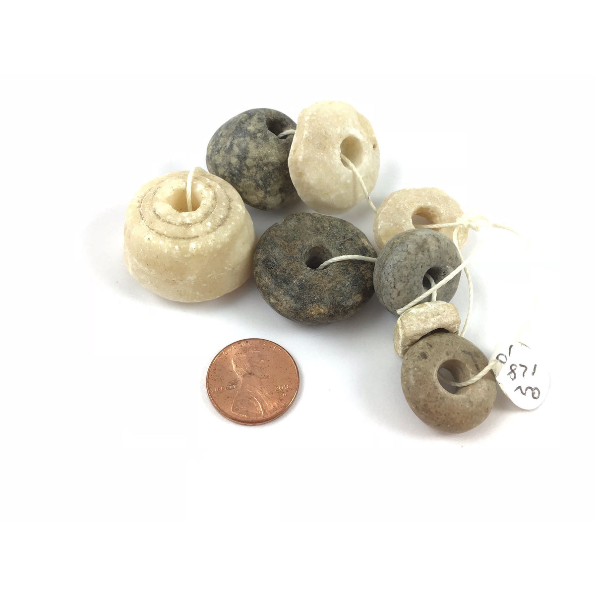 Strand of Ancient Spindle Whorls and Stone beads - Rita Okrent Collection (AN128b)