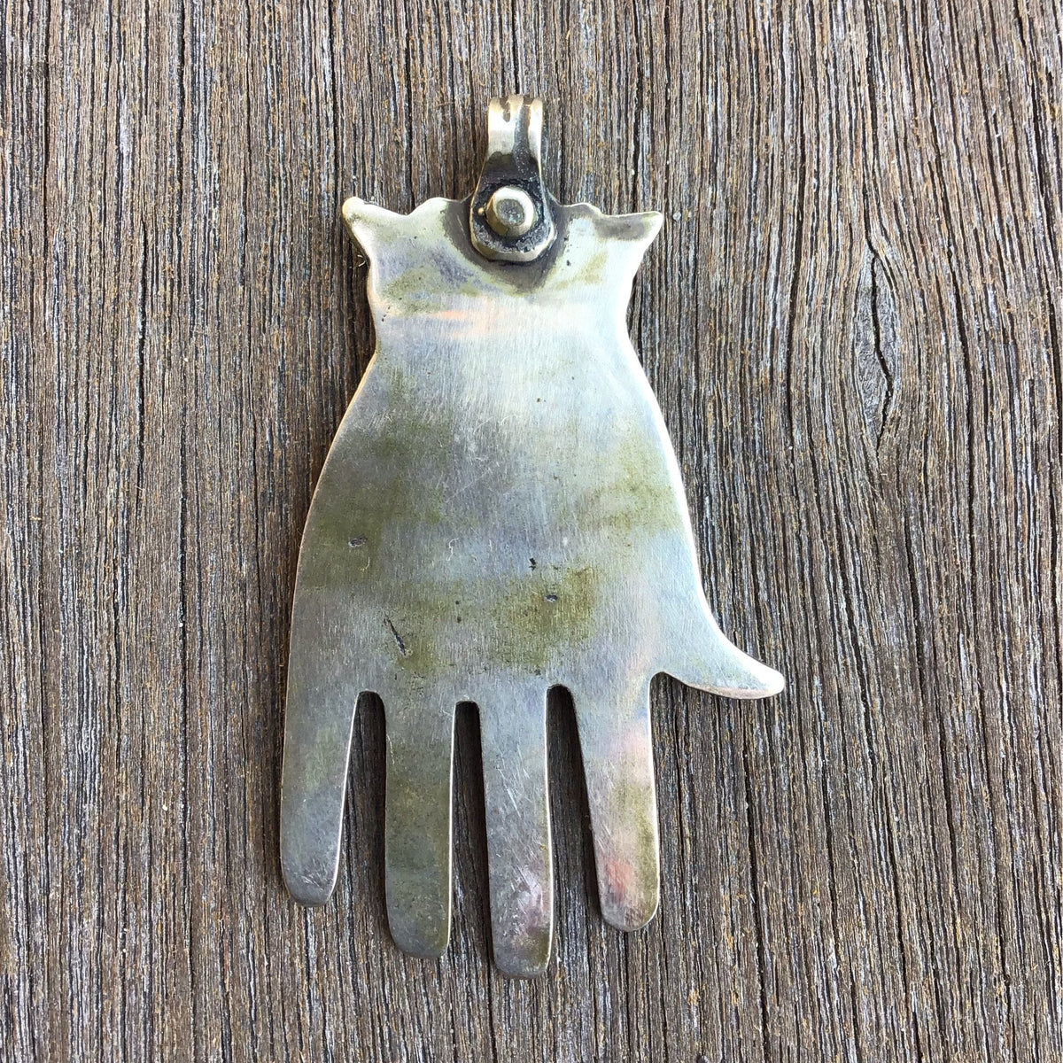 Floral Design Silver Hamsa Amulet, Morocco - Rita Okrent Collection (NP045)