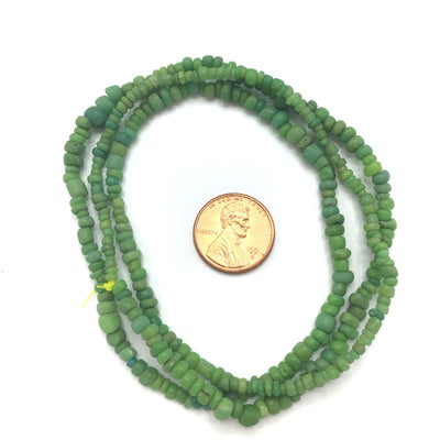 Small Mixed Green Glass Antique Indo-Pacific Trade Winds / Nila Beads -  Rita Okrent Collection (AT0613)