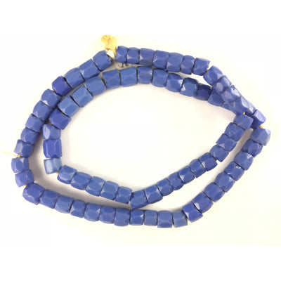 Faceted Blue Molded Matched Russian Blue Beads, Old, African Trade - Rita Okrent Collection (AT1473)