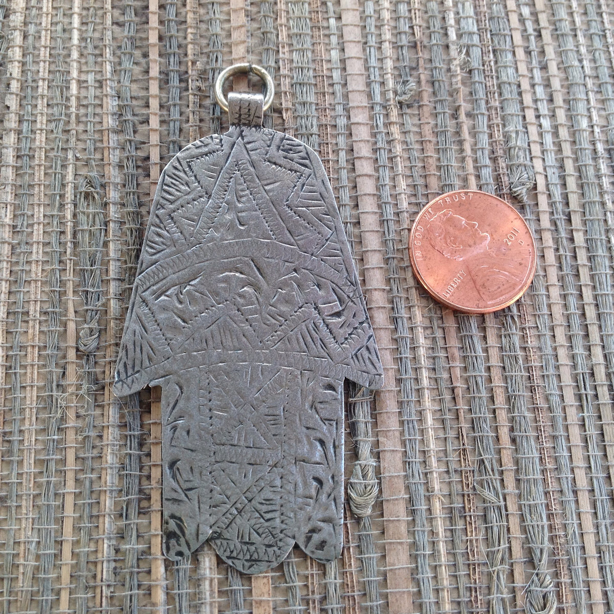 Old Rural Silver Hamsa from Tata Province in Morocco - P626
