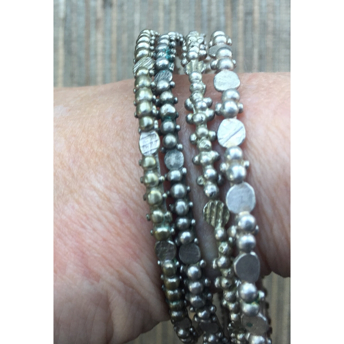 Granulated Saharwi Silver Bracelets from Southern Morocco - Rita Okrent Collection (BR047)