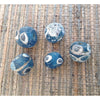 Set of 5 Blue Islamic Ancient Glass Eye Beads, Mali - Rita Okrent Collection (AG113)