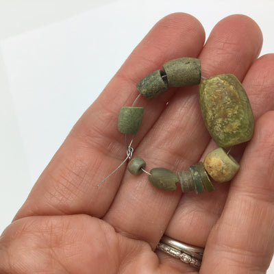 Ancient Amazonite beads in short strands, from Mauritania - Rita Okrent Collection (S470)