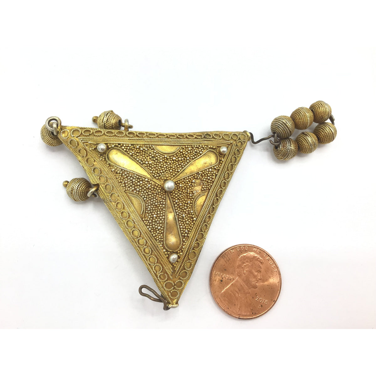 Mauritanian Gilt Silver Gold Focal or Temporal Ornament - Rita Okrent Collection (P563c)