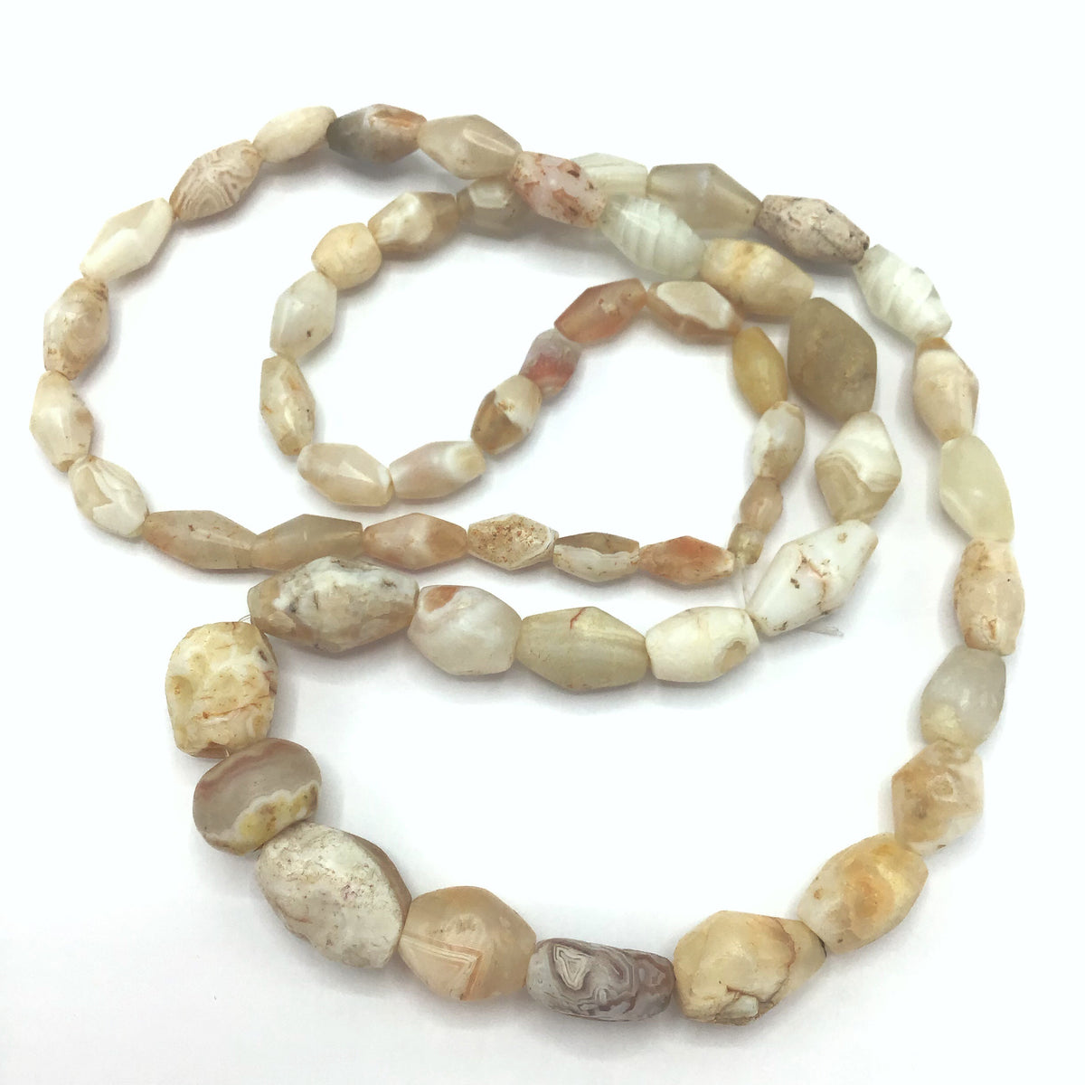 Strand of Mixed Antique Carved Stone Beads, Mali - Rita Okrent Collection (S343)