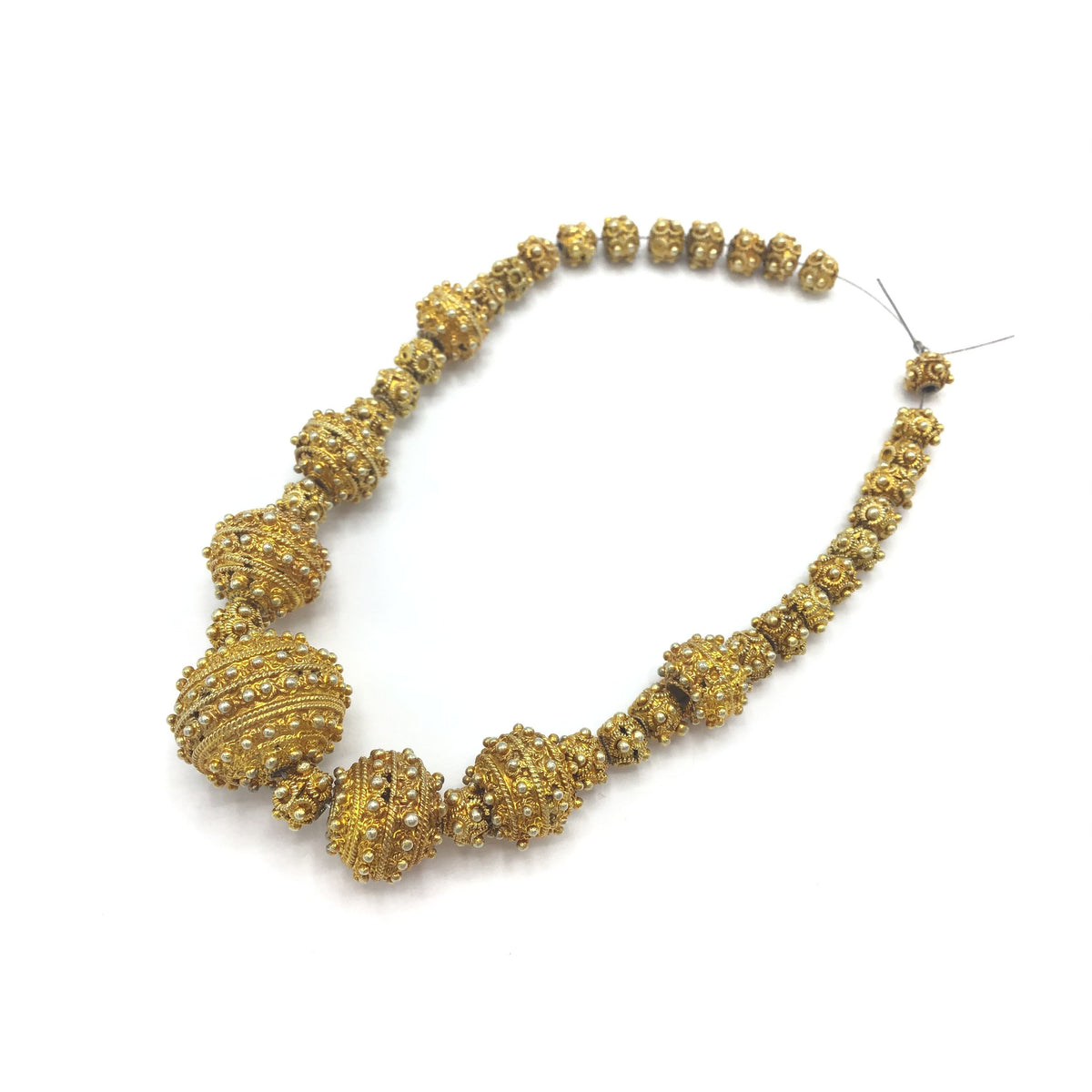 Short Strand of Mixed Gilt Silver Bright Gold Granulated Silver Beads - Rita Okrent Collection (C478)