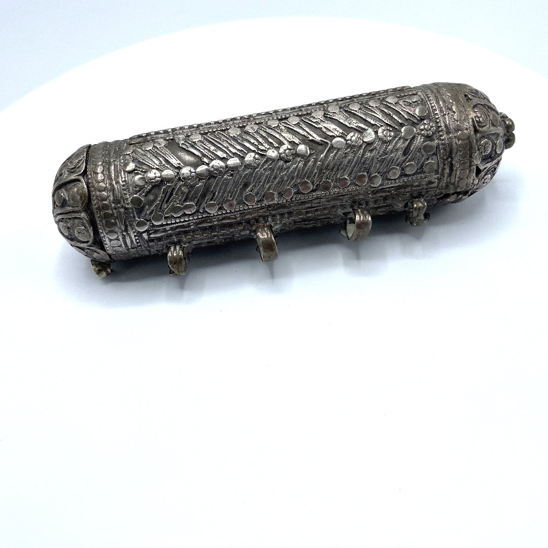 Large Decorated Silver Hirz Prayer Amulet from Yemen - Rita Okrent Collection (P757b)