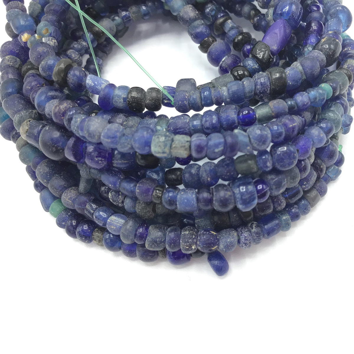 Excavated Dark Blue Glass Ancient Nila Beads, Djenne or Gao, Mali - Rita Okrent Collection (AT0611)