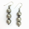 Mauritanian Prayer Bead Earrings with Sterling Silver Beads from Bali - Rita Okrent Collection  (E349e)