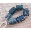 Strand of 6 Ancient Glass Tube-Shaped Islamic Blue Eye Beads, Mauritania - Rita Okrent Collection (AG140)