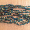 Very Blue and Faded Green Antique Medium Nila Dardig beads, Mali, 24 inch Strand - Rita Okrent Collection (AT0660)
