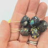 Rare African Antique Black Speckled Hebron Beads, Sudan - Rita Okrent Collection (AT0608g)