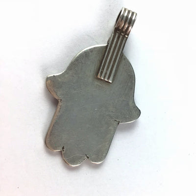 Small Enameled Sterling Silver Hamsa from Morocco - Rita Okrent Collection (NP048)